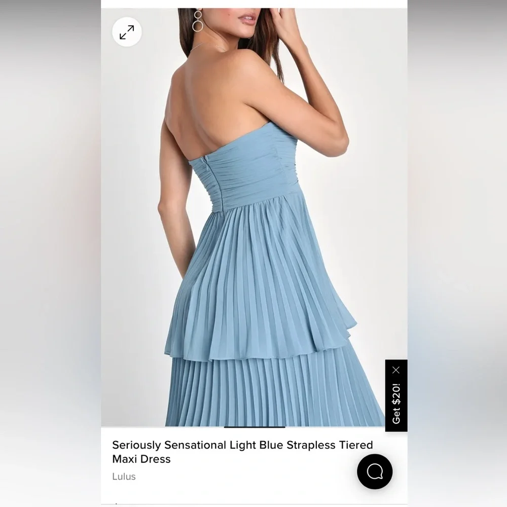 Lulus Seriously Sensational Light Blue Strapless Tiered Maxi Dress - Picture 2 of 5